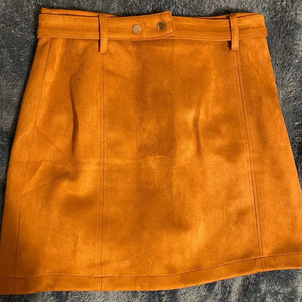 Suede mini skirt